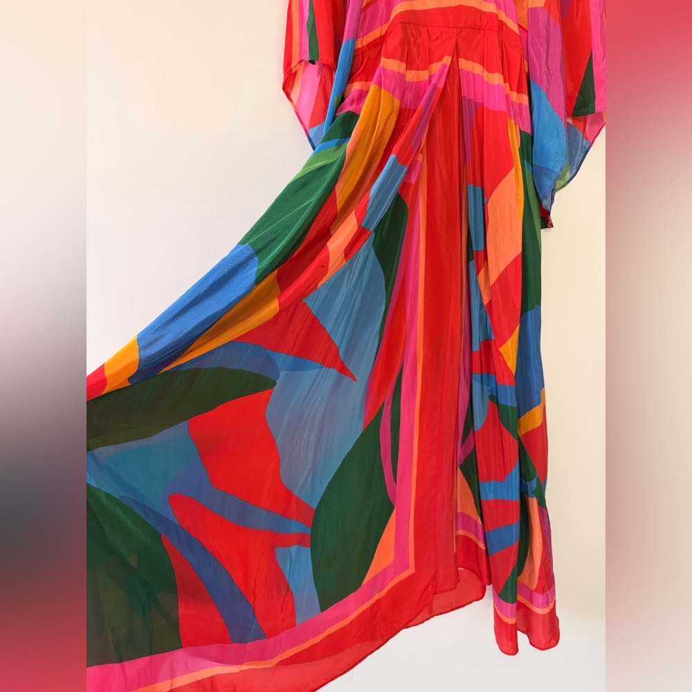 FARM Rio Colorful Leaves Midi Dress XS - Picture 9 of 15